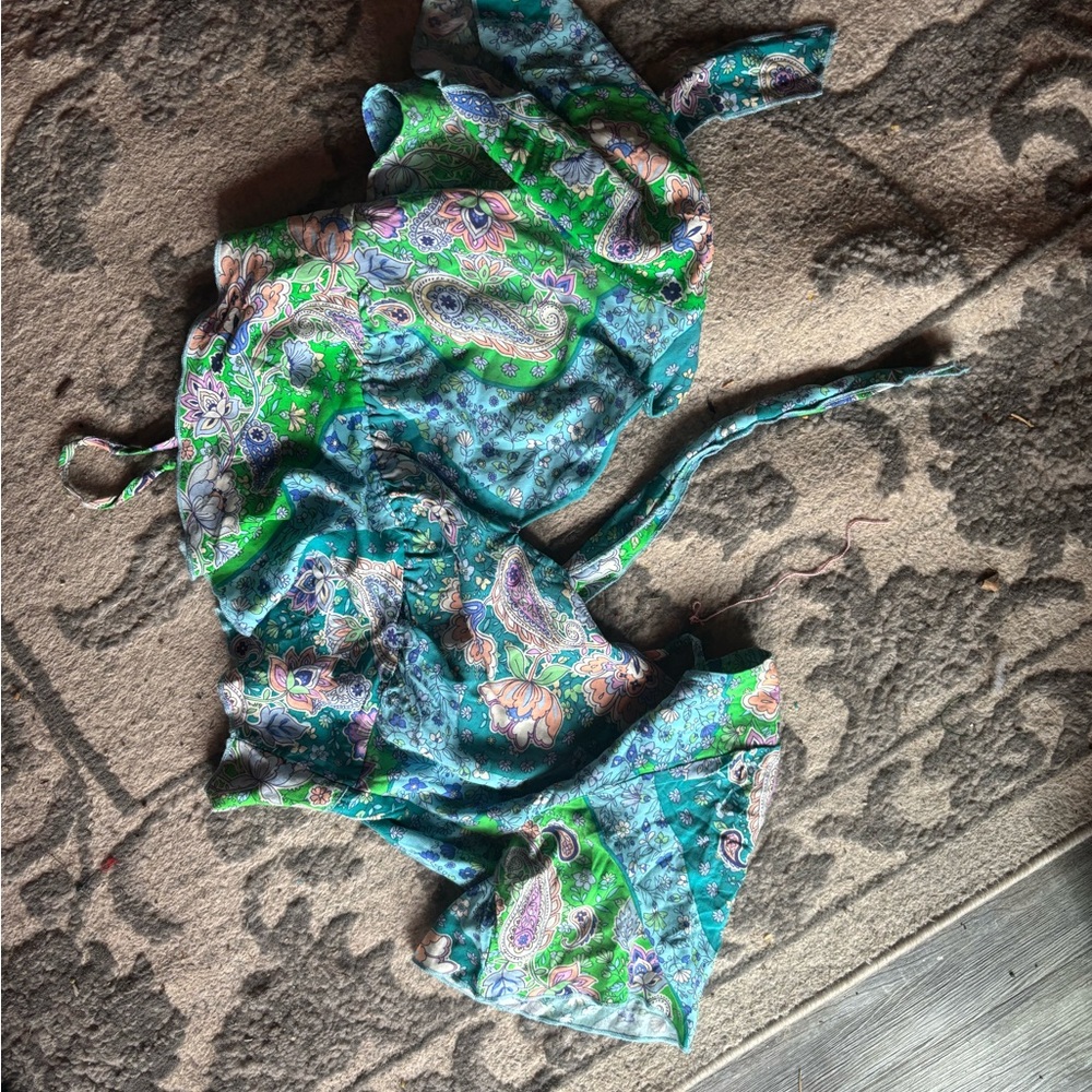 Colorful Paisley Wrap Top